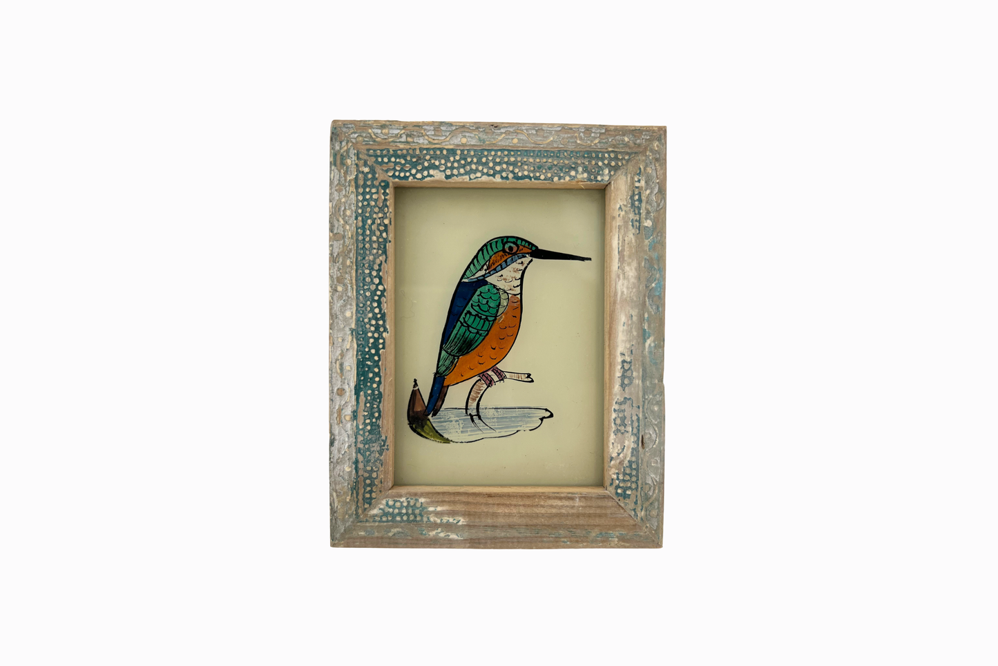 A Reverse Glass Painting of a Kingfisher (Extra Small)