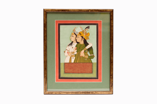 Miniature painting of Ladies in Green and White