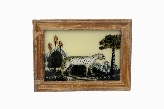 A Reverse Glass Painting of a leopard (Small)