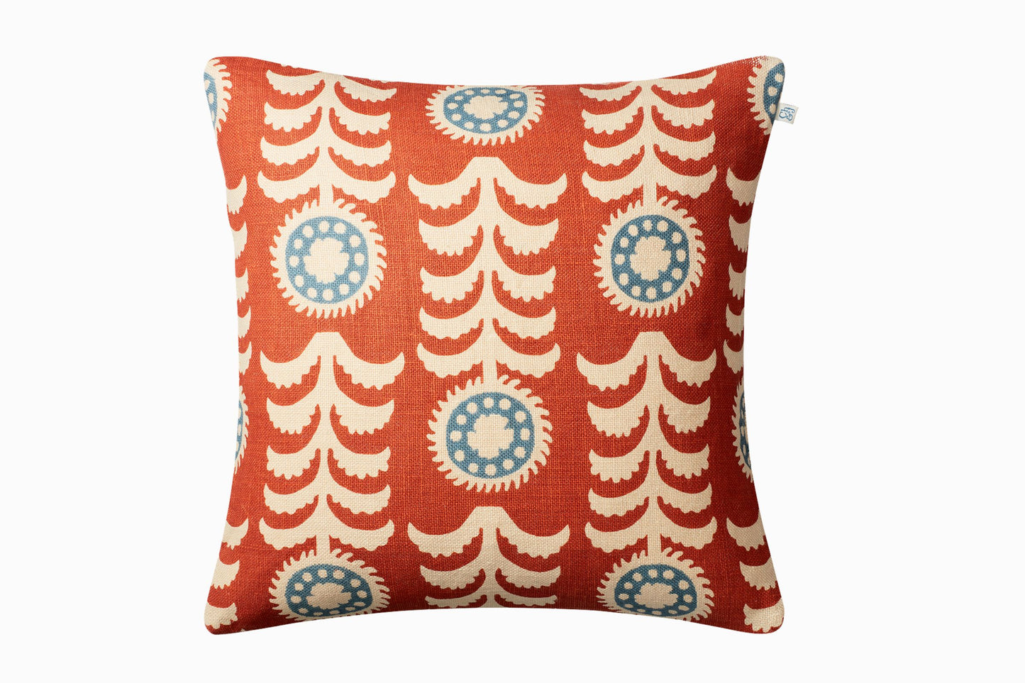 Printed Linen Cushion - Orange