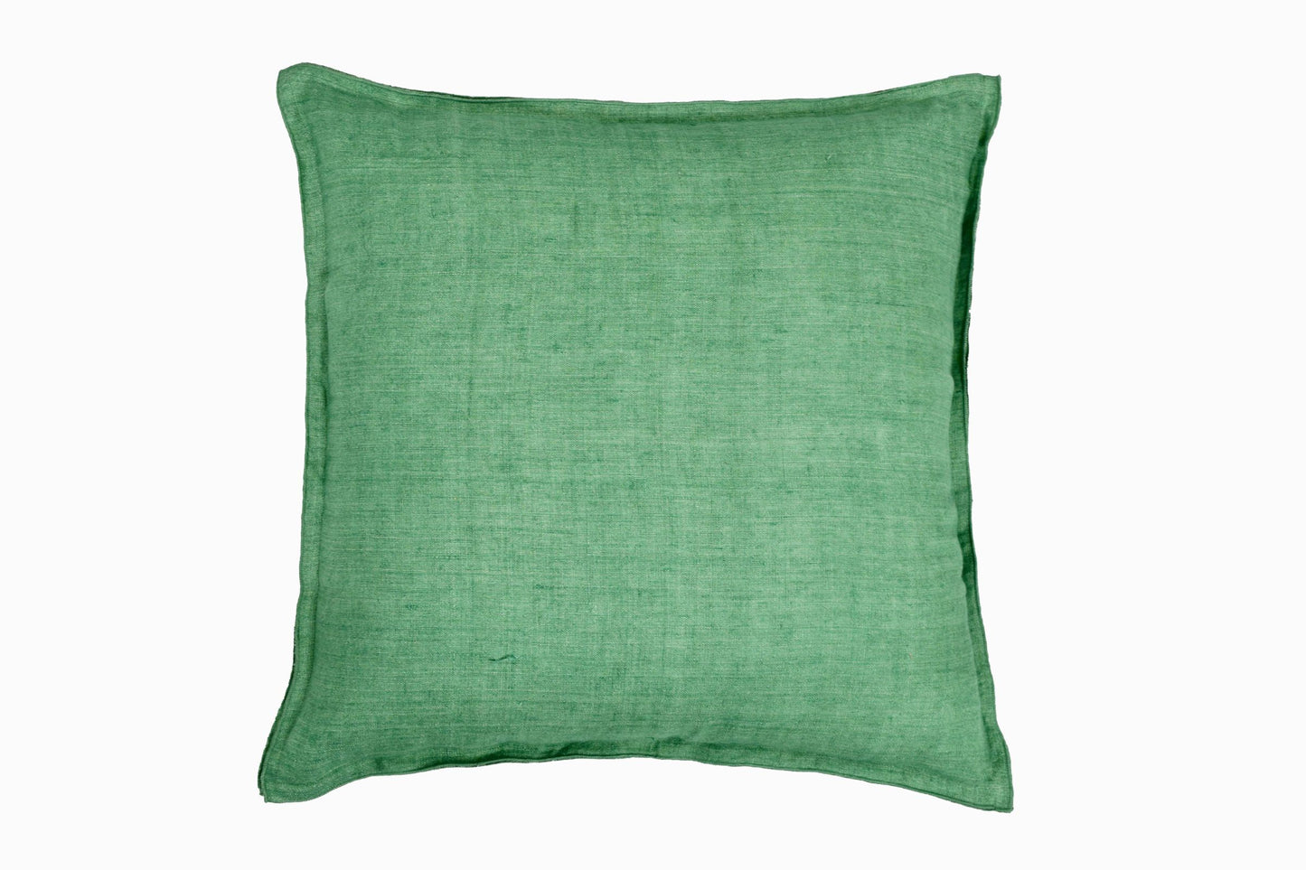 Grass green linen cushion