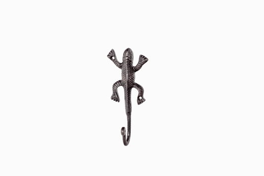 Vintage lizard metal coat hook - Black