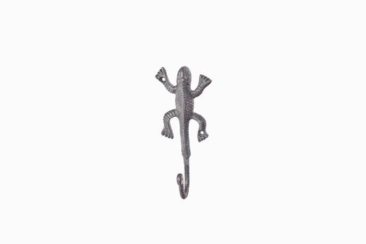 Vintage lizard metal coat hook - Grey