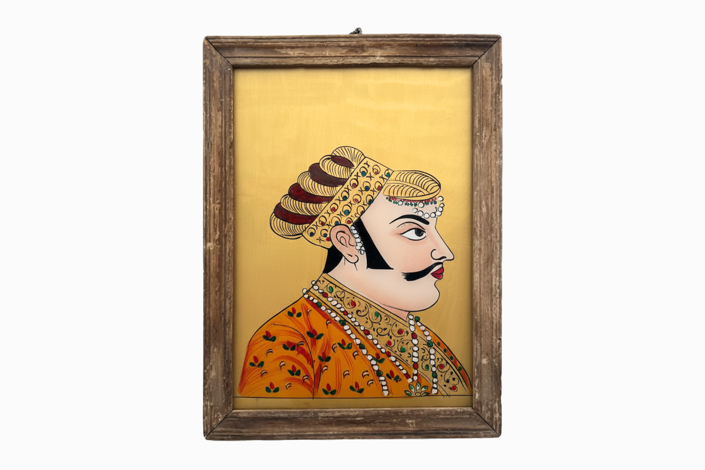 Pintura india sobre vidrio de un maharajá (mediana)