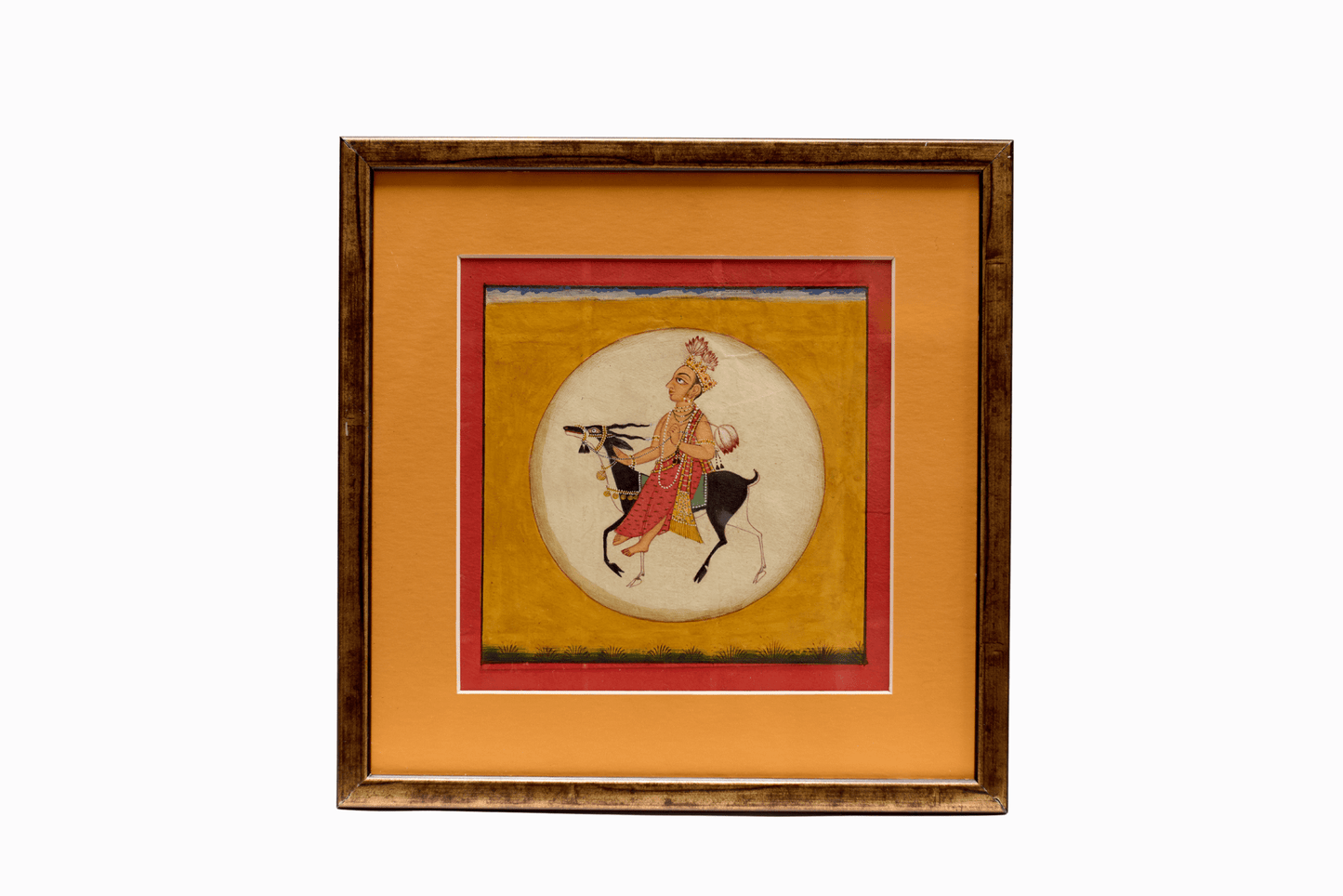 Miniature painting of a man riding an Antelope