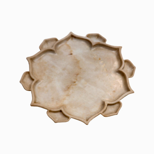 A Carved Marble Flower Plate