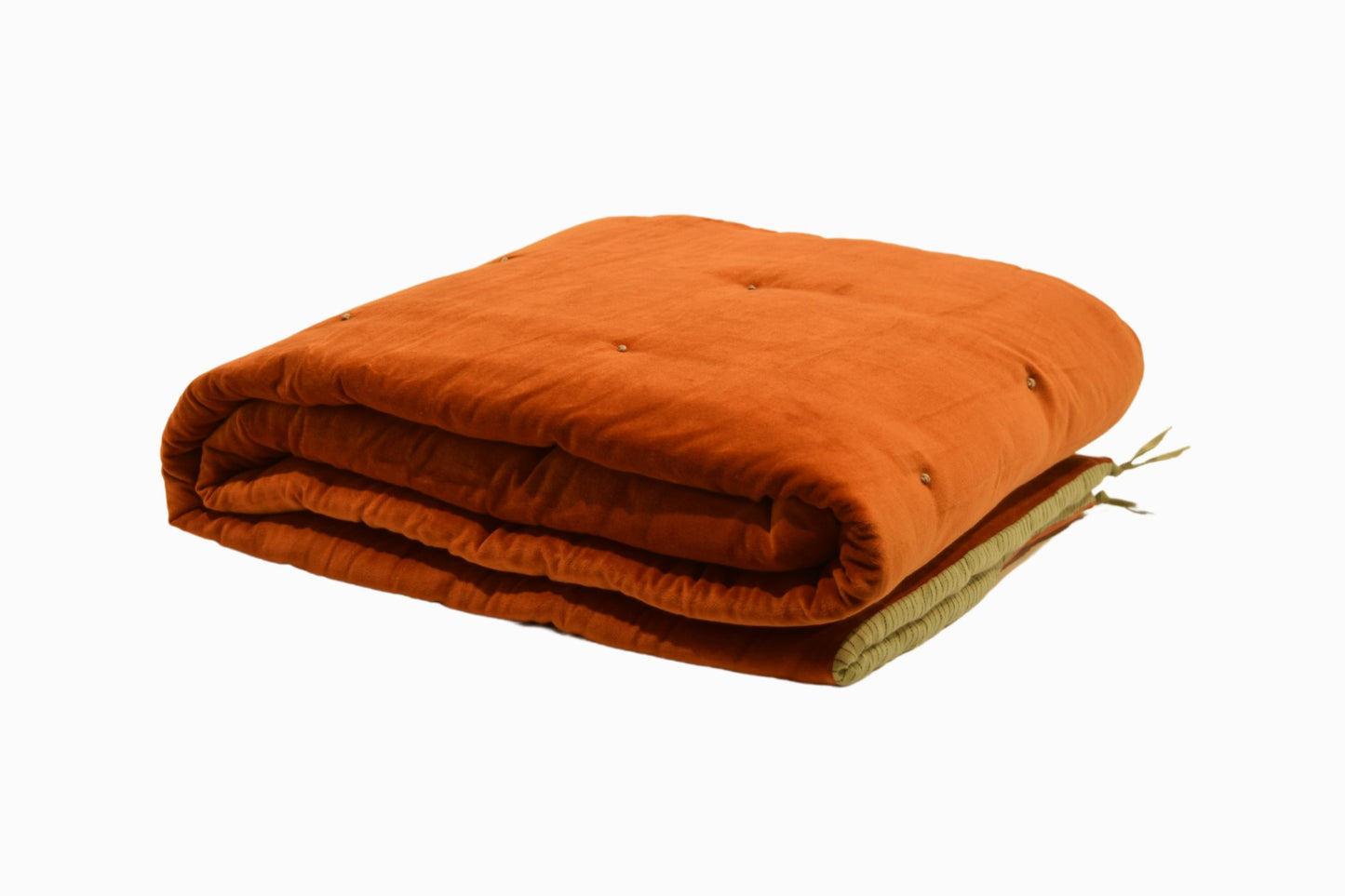 Soft Velvet Bedthrow in Burnt Orange