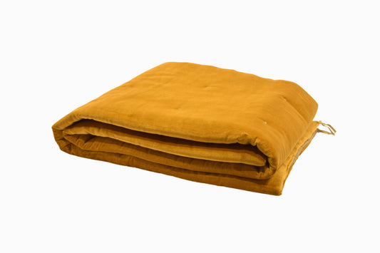 Soft Velvet Bedthrow in yellow