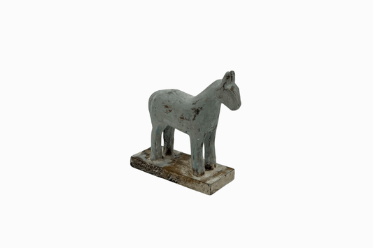 Pale Blue painted small wooden horse 1