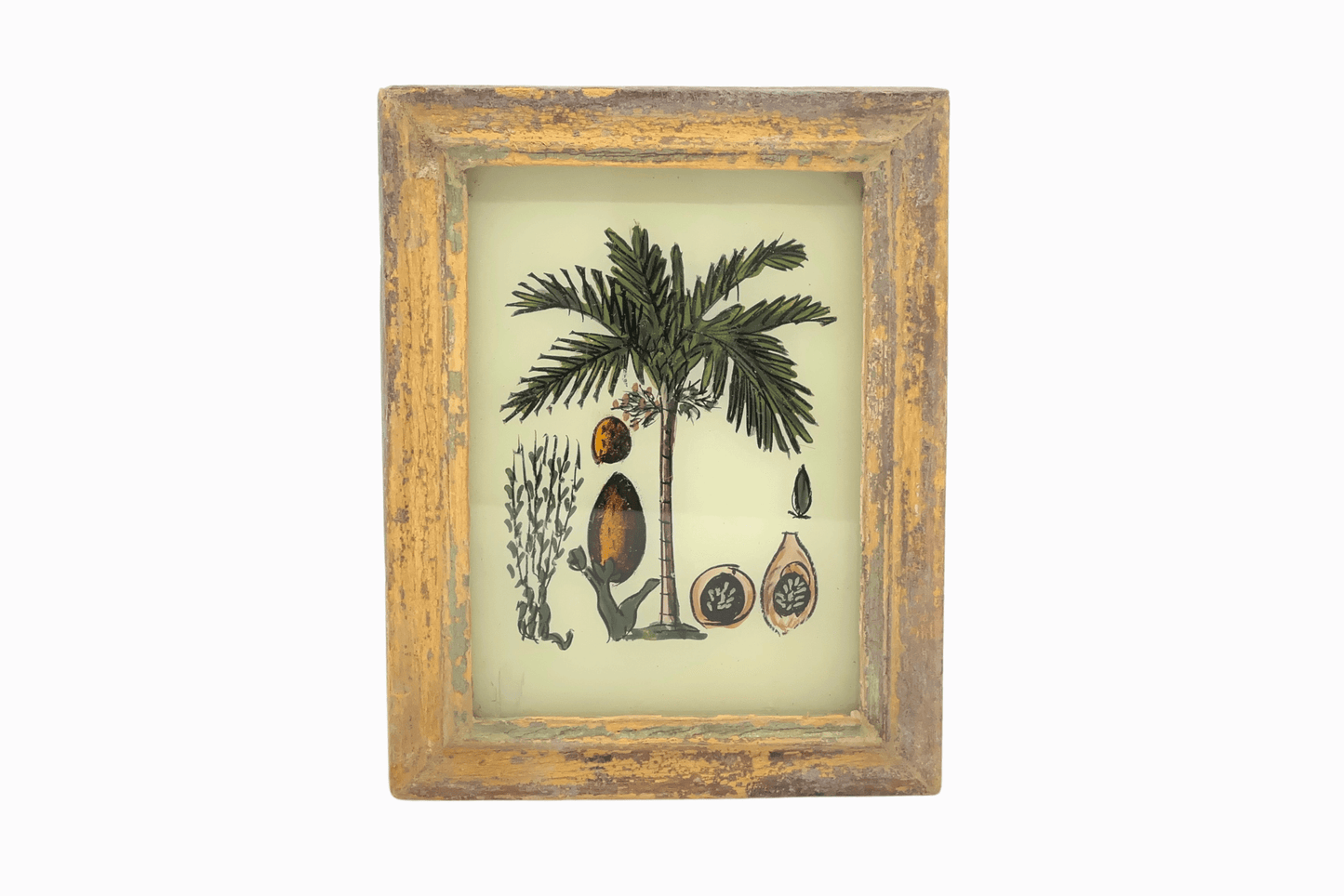 Indian glass painting of a palm tree (very small)