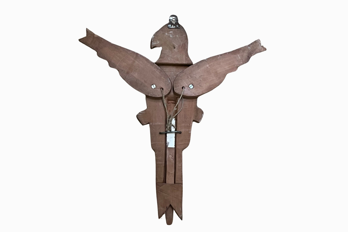 Carved parrot articulated coat hook