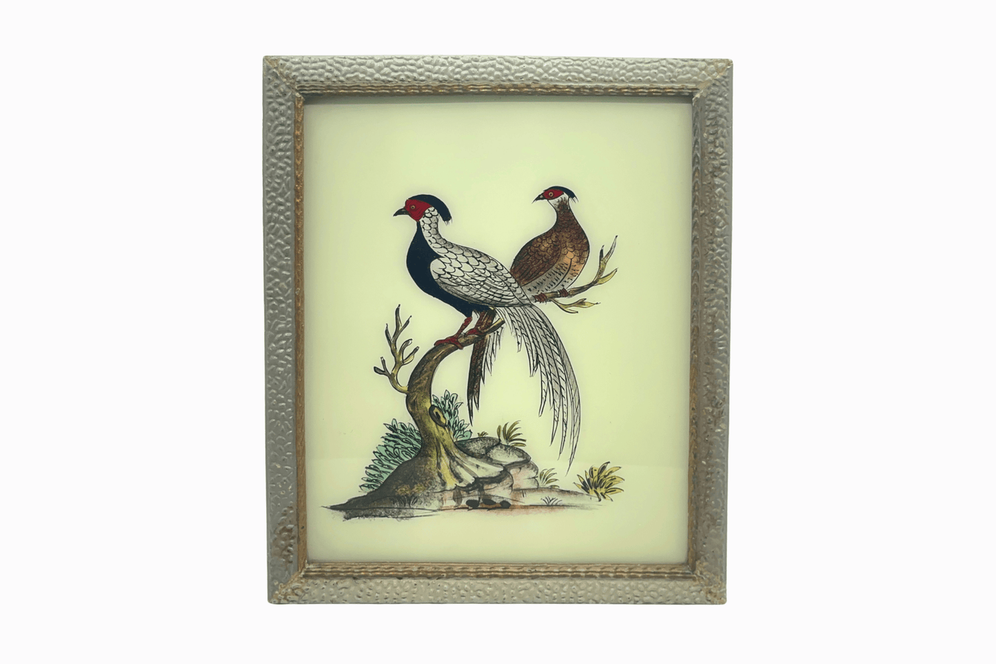 An Indian glass painting of pheasants  (Medium)