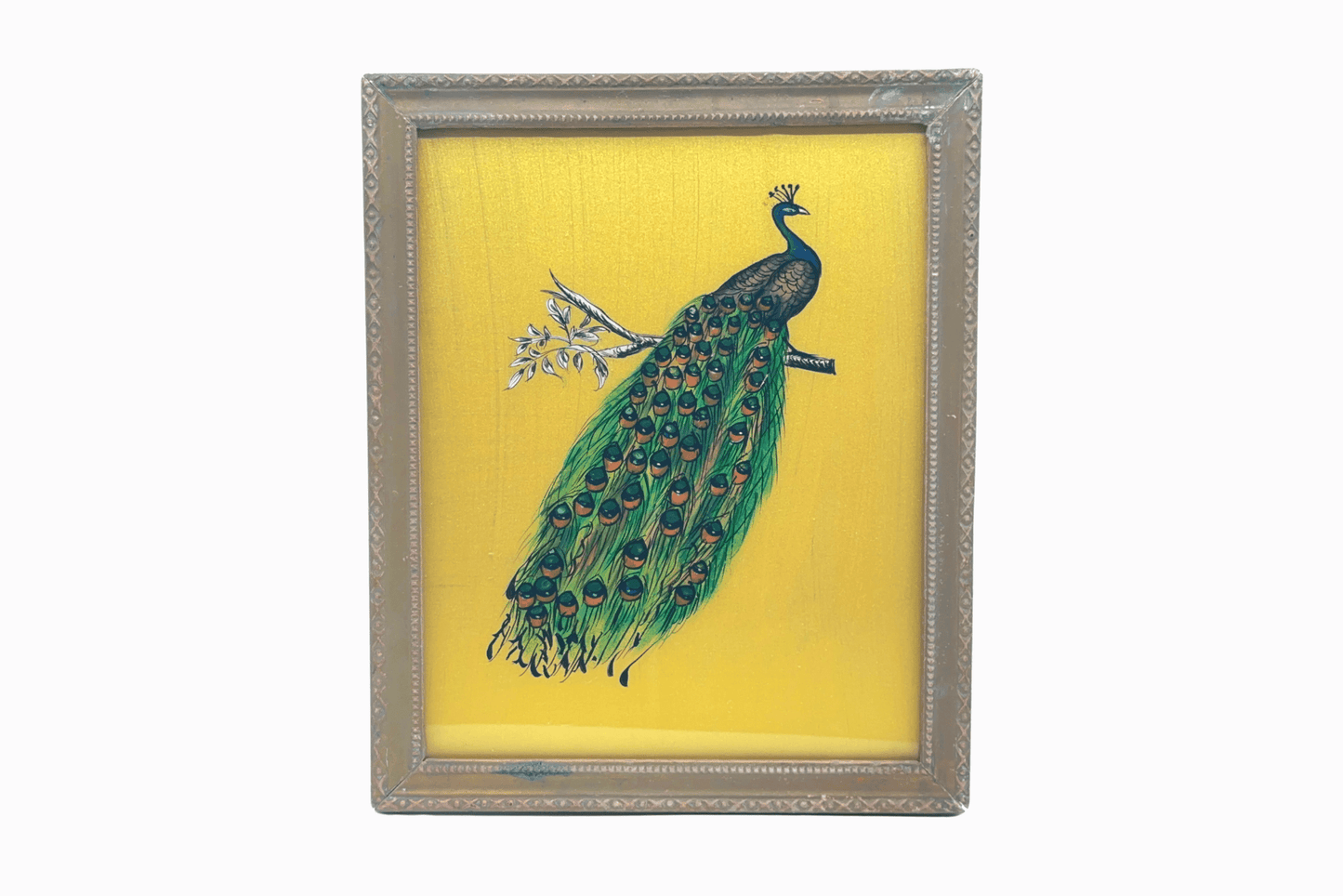 An Indian glass painting of a peacock (Medium)