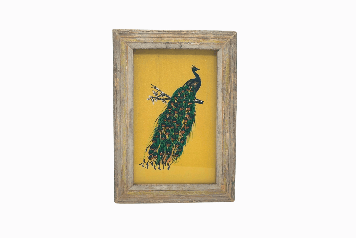 Indian glass painting of a peacock (small)