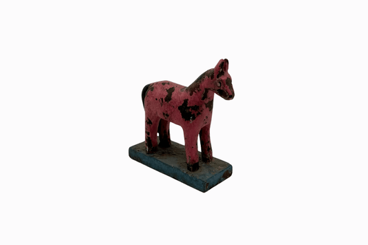 Pink painted small wooden horse 1