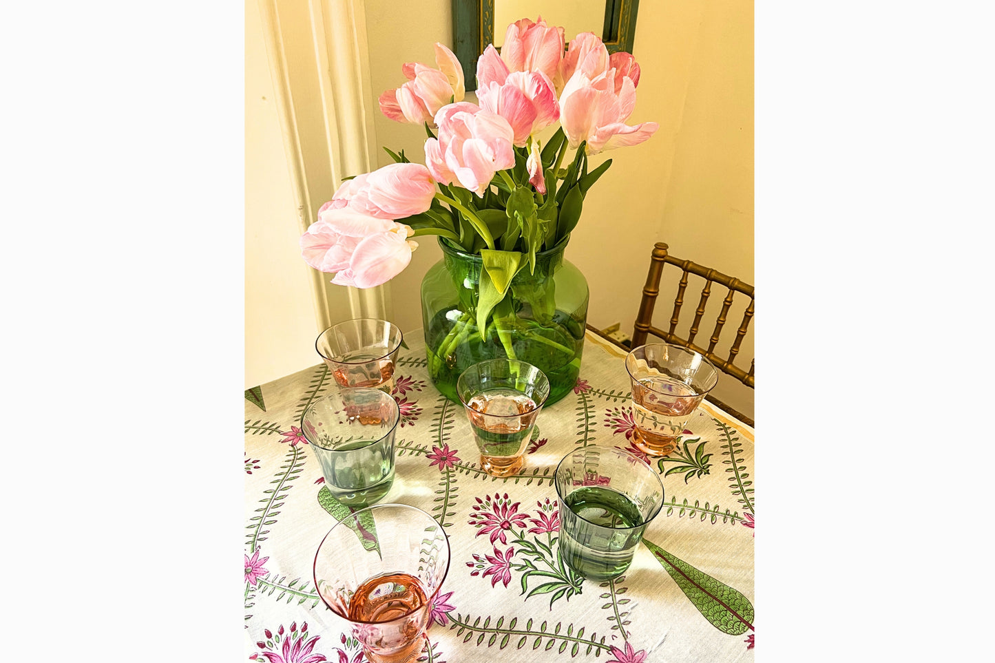 Green Footed Wine Glasses