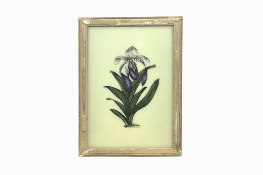 An Indian glass painting of a purple flower (Large)