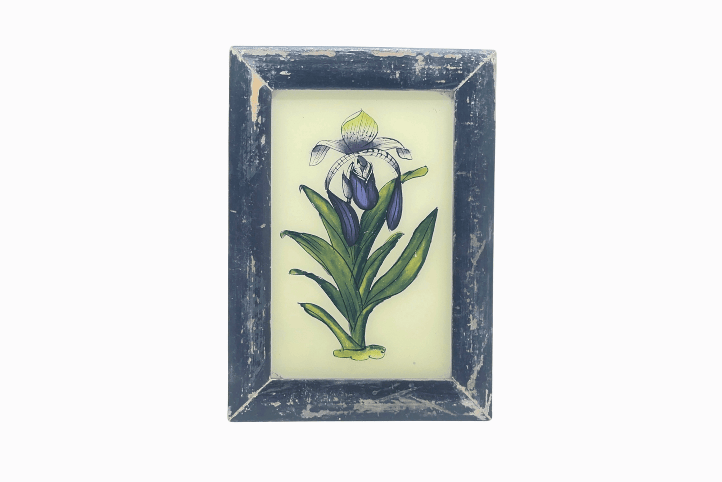 Indian glass painting of purple flower (small)