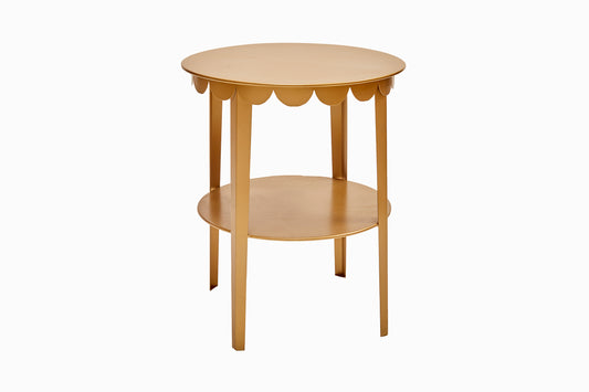 Scalloped Side Table - Gold