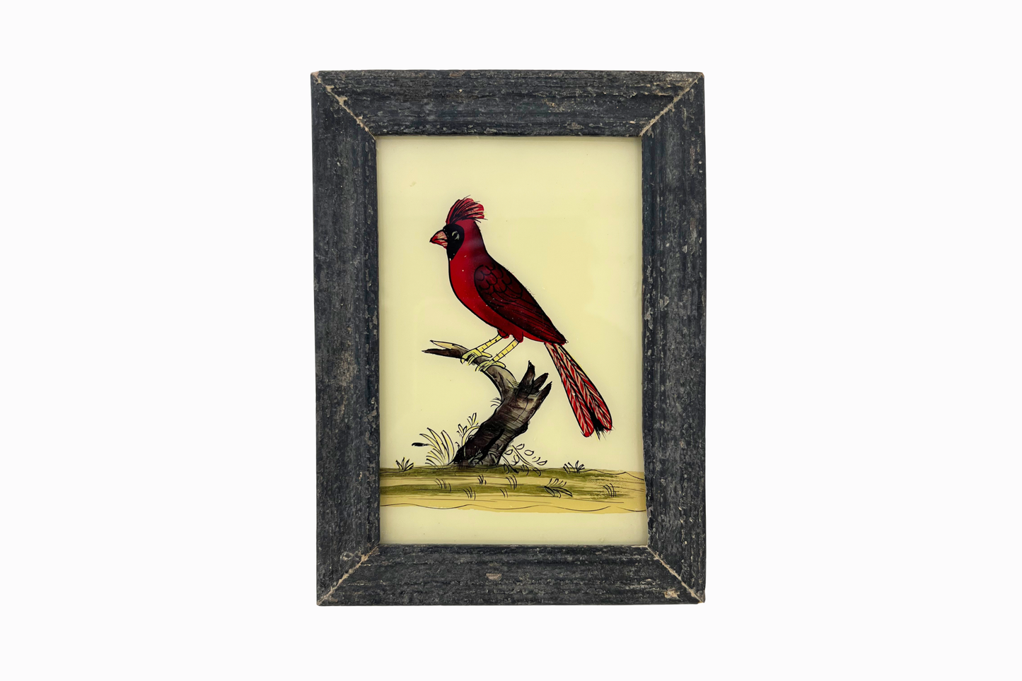 A Reverse Glass Painting of a red cardinal (Small)