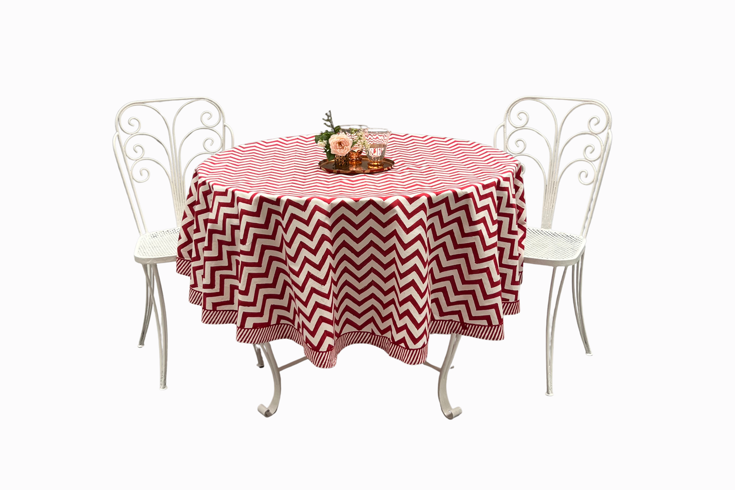 Mantel de algodón TC5 con estampado de bloques de granados 