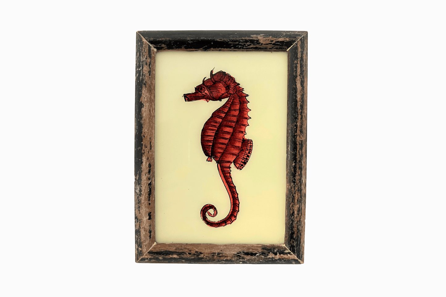 A Reverse Glass Painting of a Seahorse (Small)