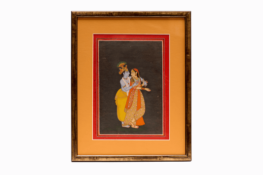 Miniature painting of Shiva & Parvati on Black Background