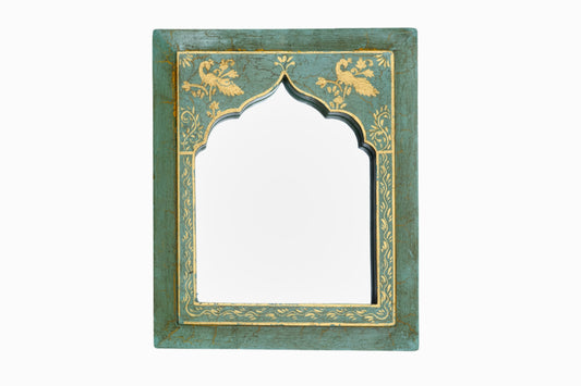 Pale green arched mirror (small)