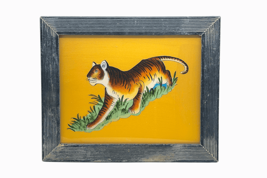 An Indian glass painting of a tiger (Medium)