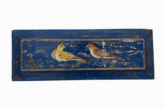 Two Birds On a Blue Panel