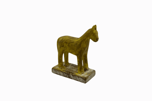Yellow painted small wooden horse 1