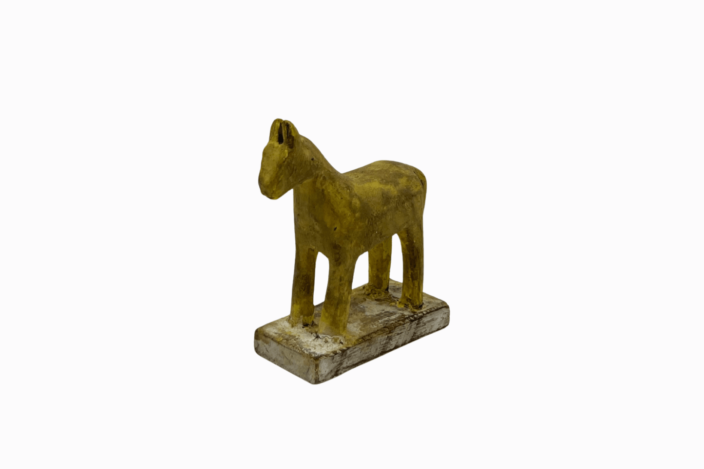 Yellow painted small wooden horse 1