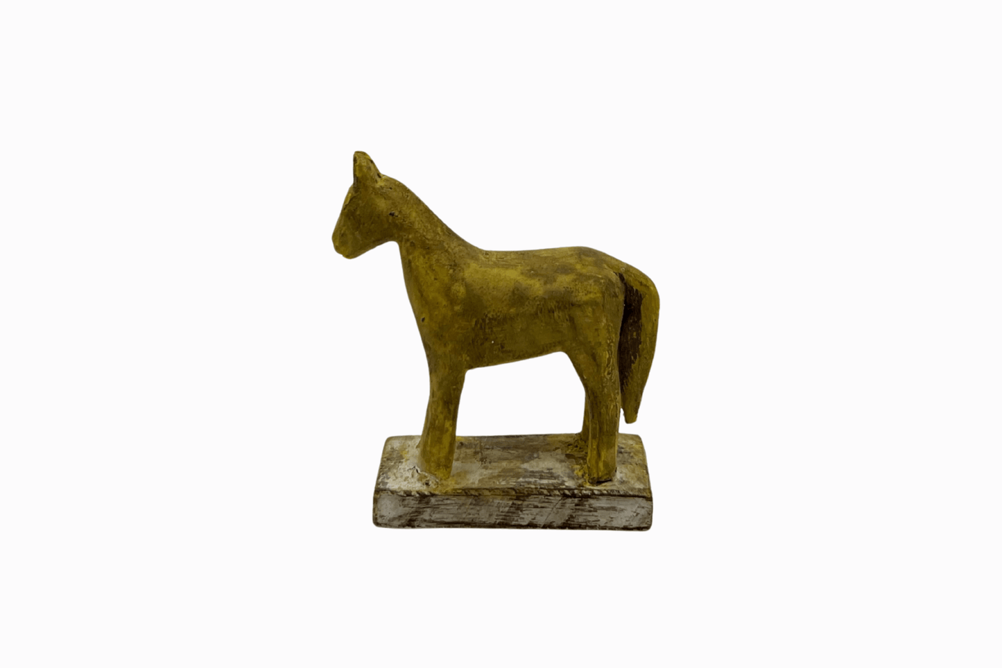 Yellow painted small wooden horse 1