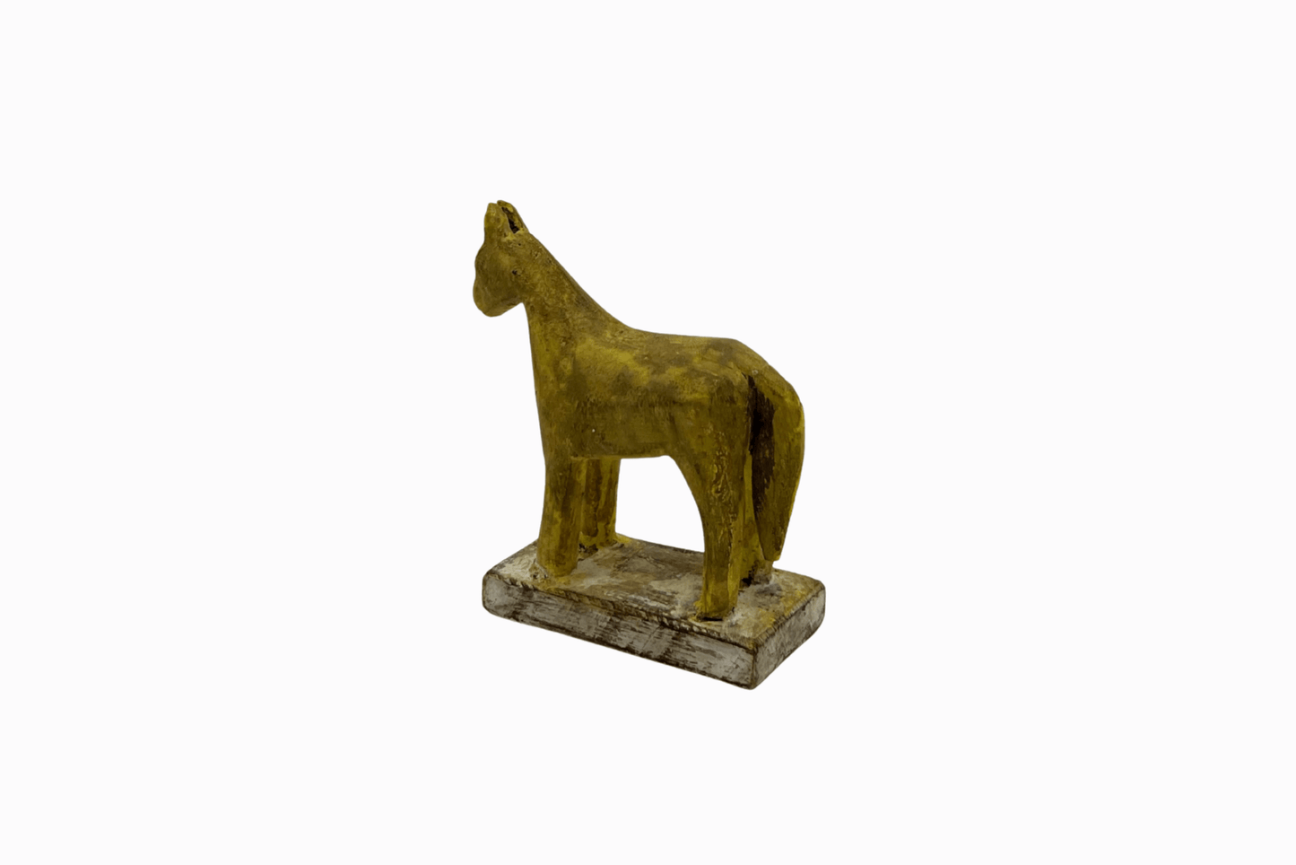 Yellow painted small wooden horse 1