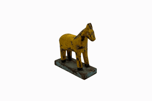 Yellow painted small wooden horse 3
