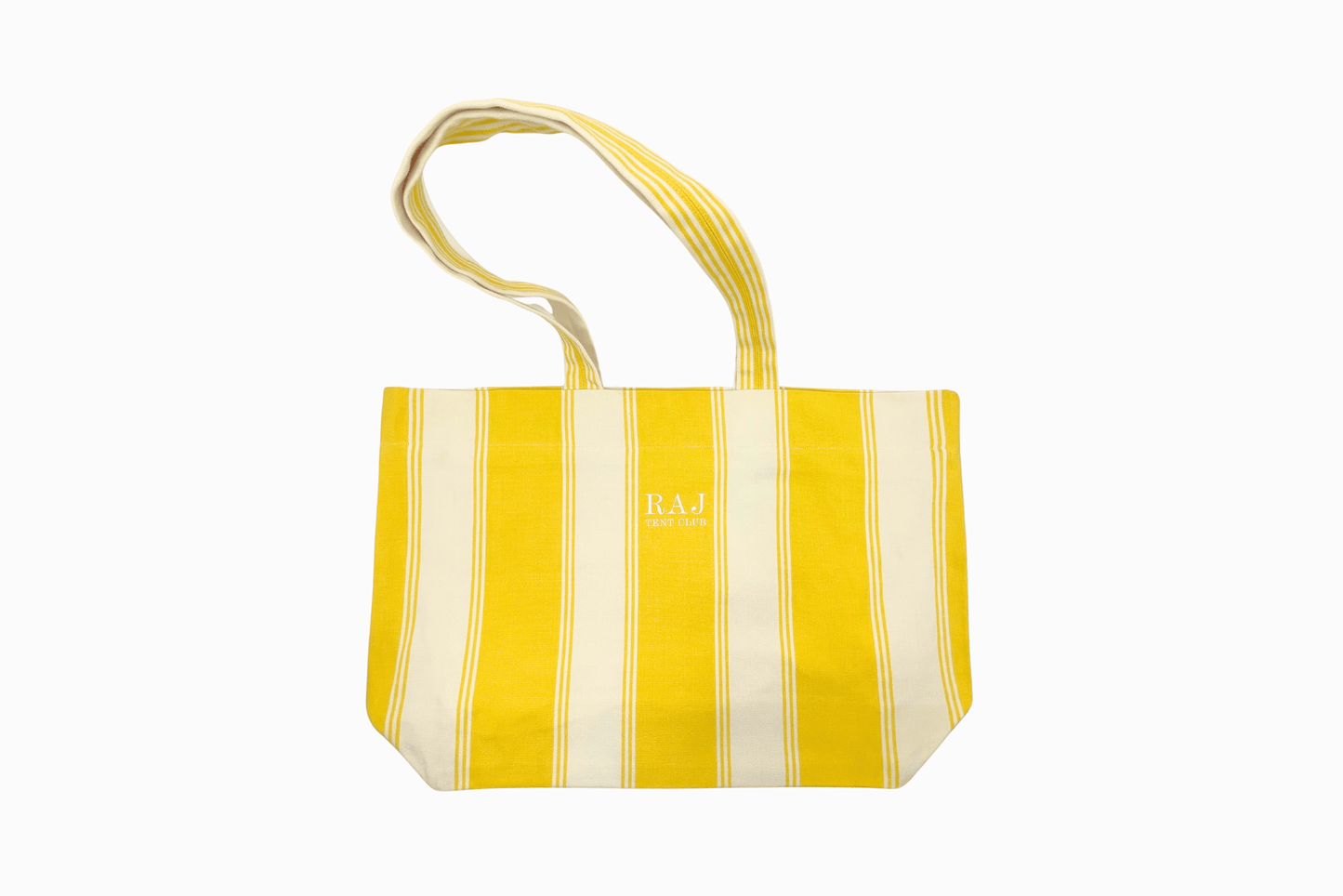 Striped Up-cycled Tote Bag - Yellow