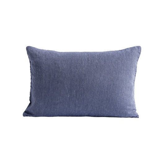 Pin Linen Cushion - Indigo