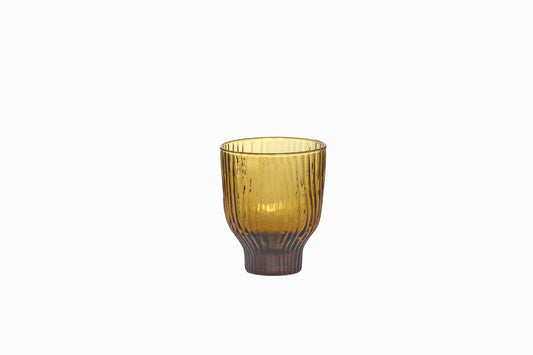 Grooved Glass 250ml Tumbler - Amber (Set of 6)