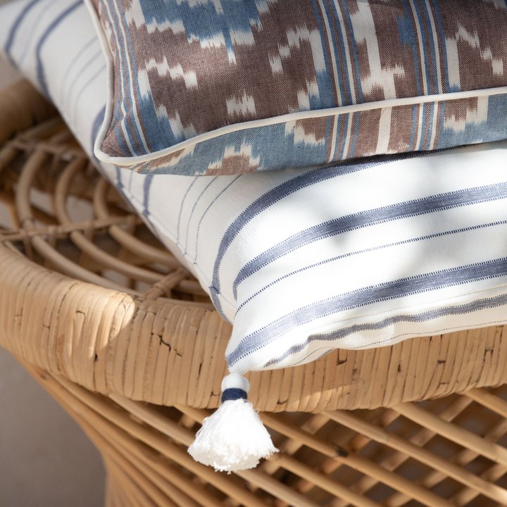 Viva Striped Cushion - Blue - 2 Shapes