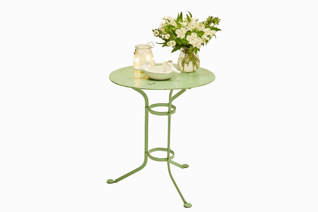 Small green, vintage garden table