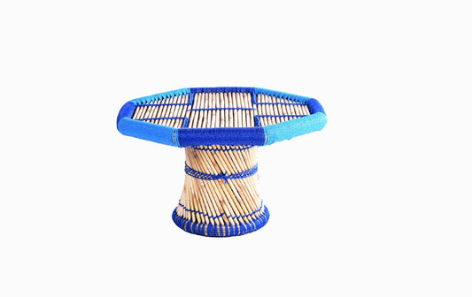 CHILDRENS BAMBOO/CANE TABLE (BLUE)
