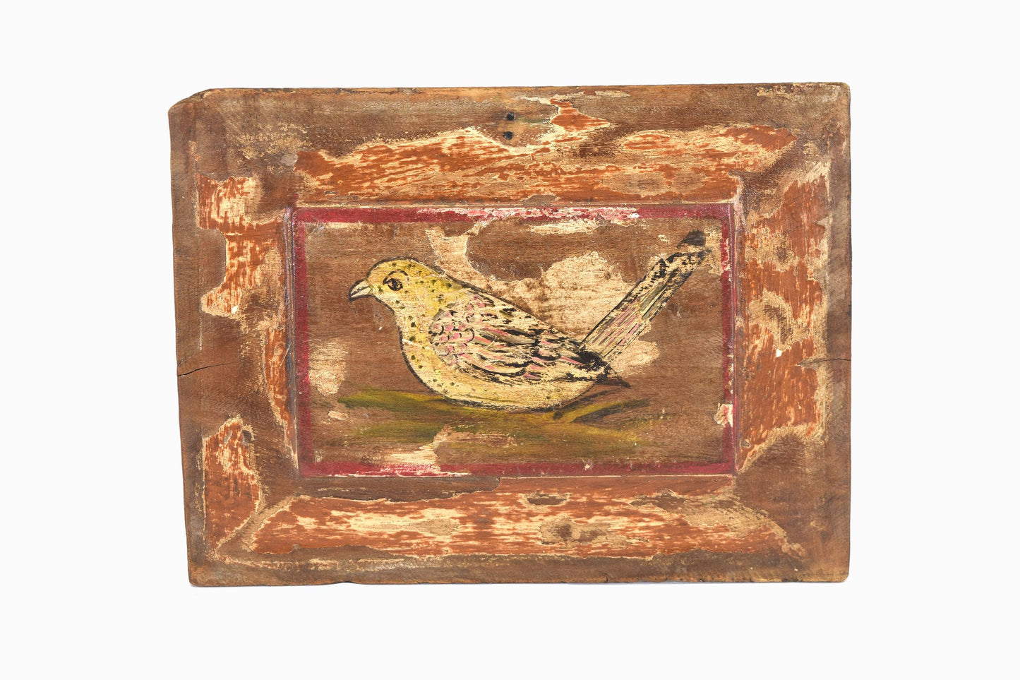 Panel pájaro de madera pintado Ref 6