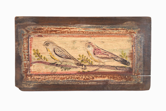 Panneau oiseau en bois peint Réf 7