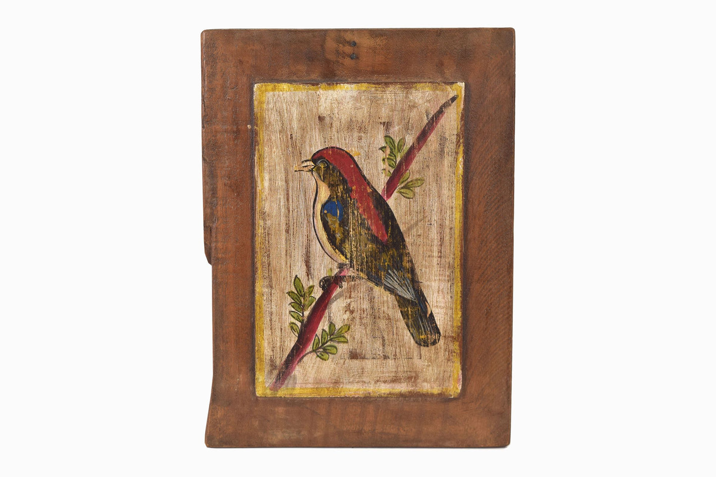 Panel pájaro de madera pintado Ref 11