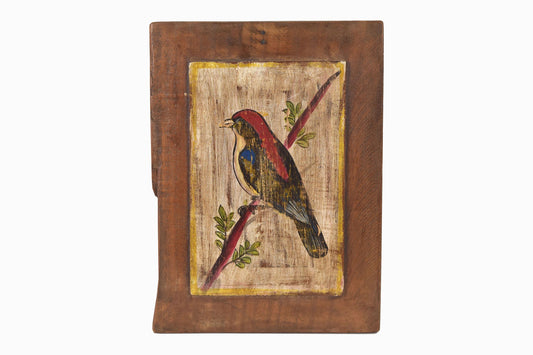 Wooden painted bird panel Ref 11