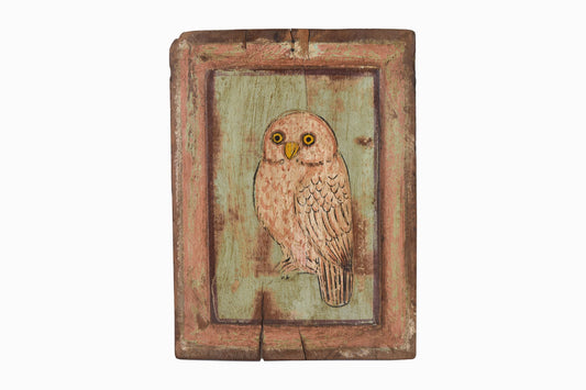 Wooden painted bird panel Ref 12