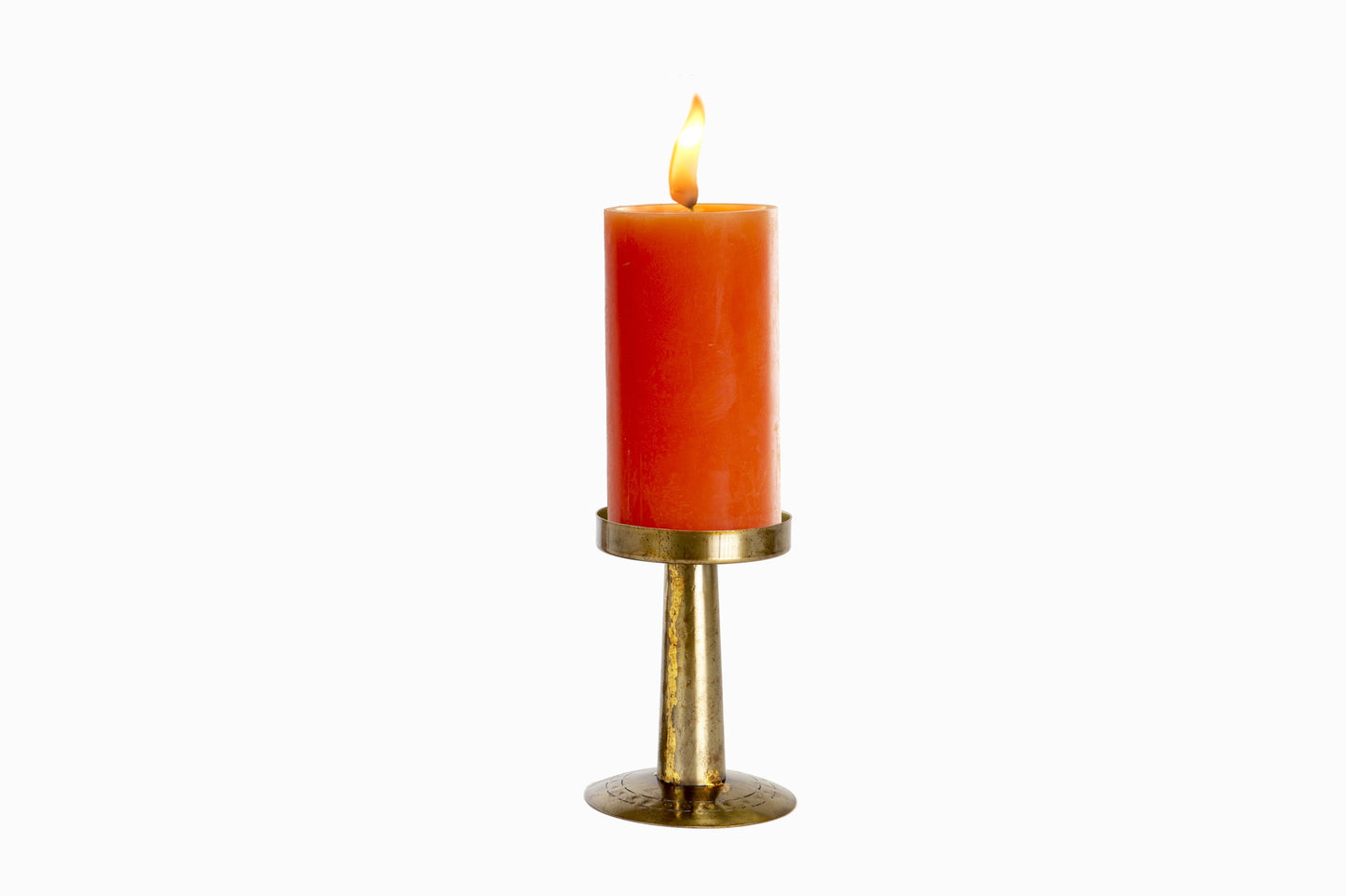 Medium Gold metal pillar candlestick