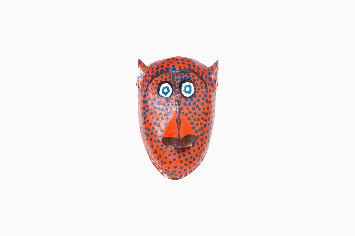 Spotty Bozo Cheetah Mask (red with blue spots)