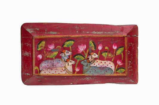 Indian painted wooden panel.