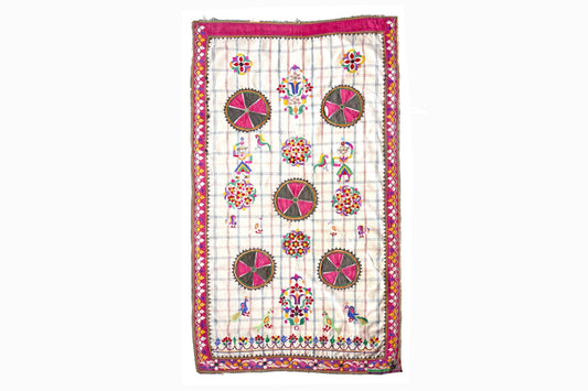 Hand embroidered cotton Gujurati wall hanging WH93